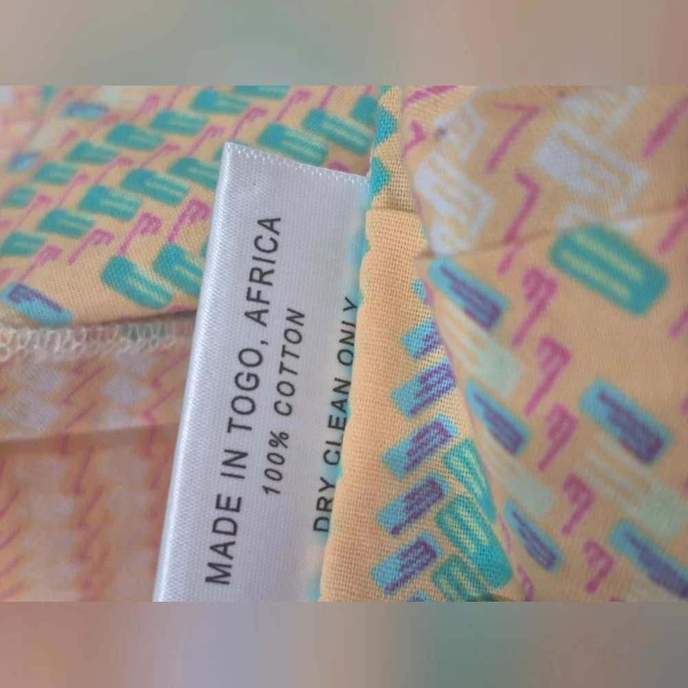 Peach and Teal Pleated Long A-line Skirt Modest Aztec Southwest Print - Picture 7 of 13